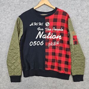 Parish NTN Thread Collective Sweatshirt Size S Buffalo Plaid Streetwear Pullover